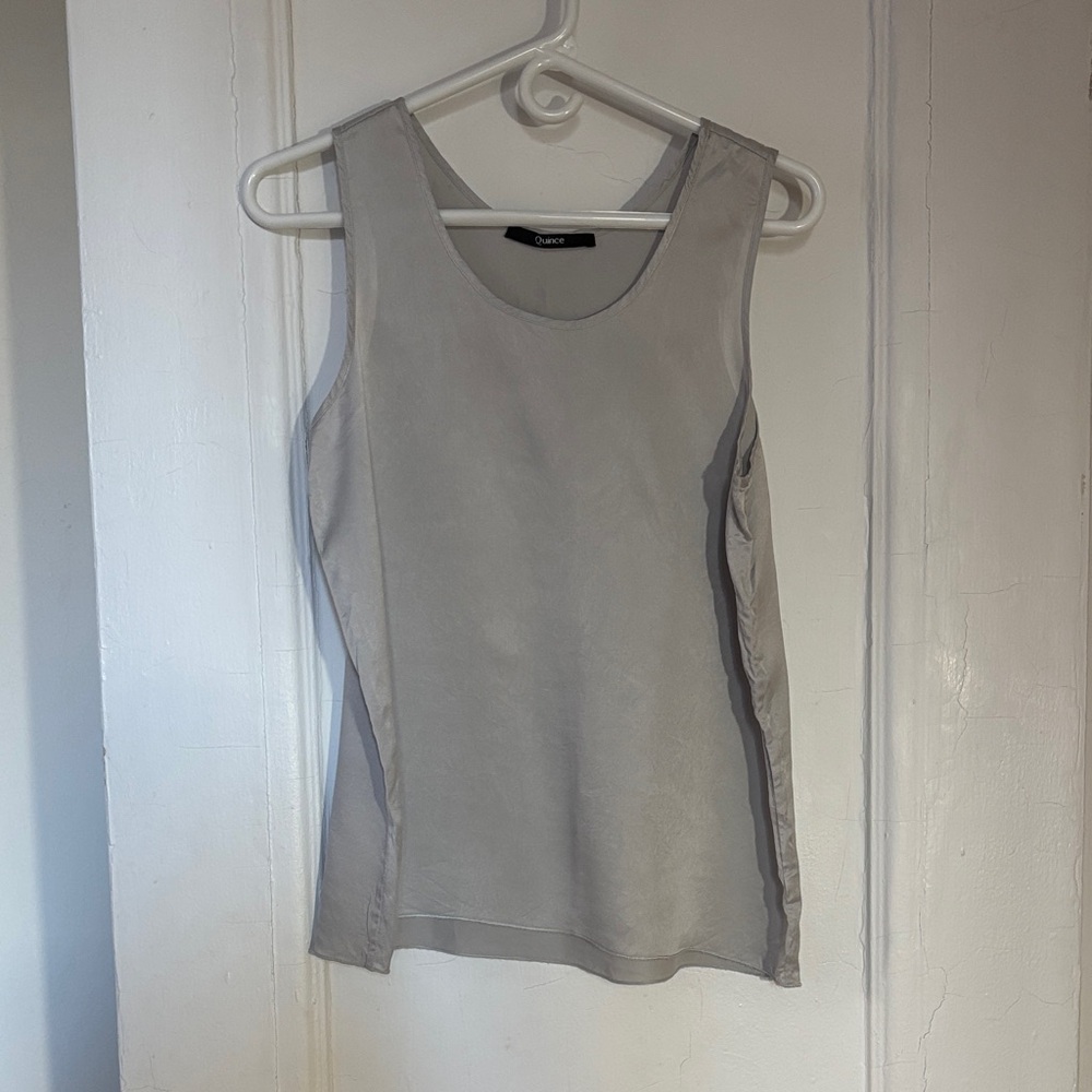 Quince Light Gray pure silk Women's Tank Top Medium